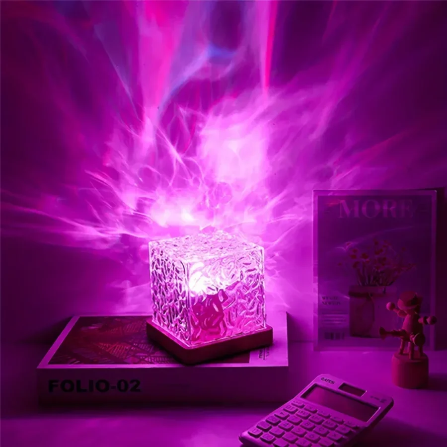 Dynamic Water Ripple Night Light 16 Color Projector Lamp Bedroom Ambient Light USB Remote Cool Wall LED Light Gaming Room Decor - AliExpress 39 - Image 5