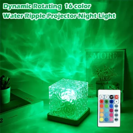 Dynamic Water Ripple Night Light 16 Color Projector Lamp Bedroom Ambient Light USB Remote Cool Wall LED Light Gaming Room Decor - AliExpress 39