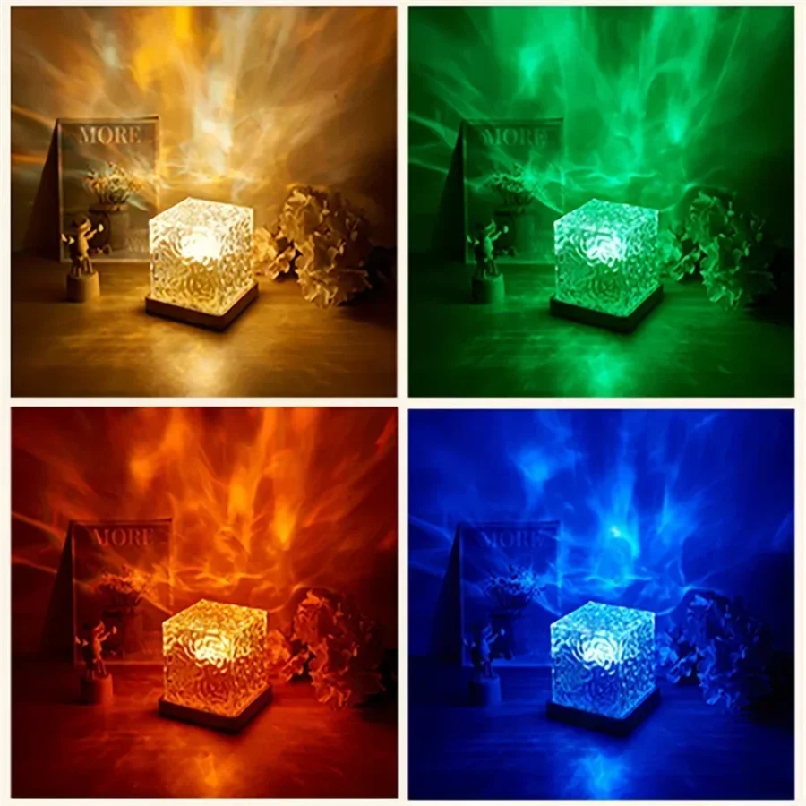 Dynamic Water Ripple Night Light 16 Color Projector Lamp Bedroom Ambient Light USB Remote Cool Wall LED Light Gaming Room Decor - AliExpress 39 - Image 6
